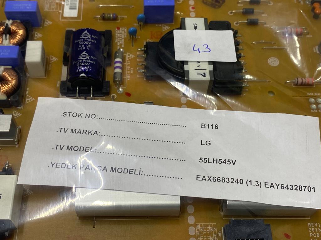 Lg 55lh545v Besleme Kartı Eax66832401  Lgp55bı-16ch1