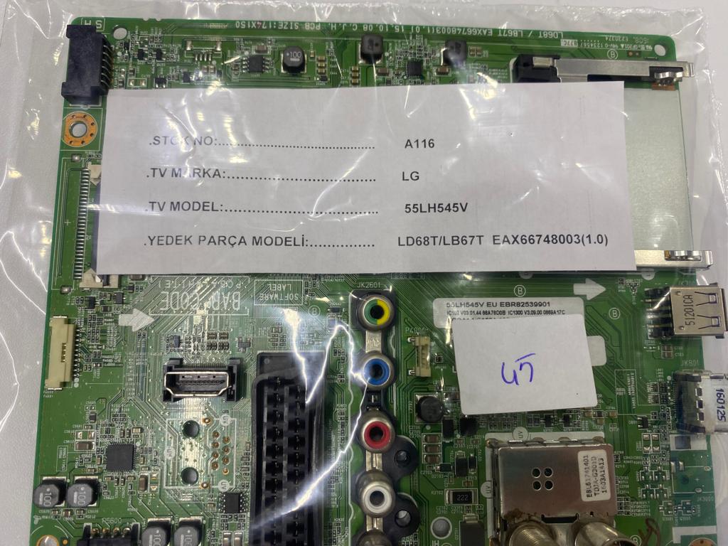 Lg 55lh545v Anakart  Eax66748003  Ebt64298601 Ebr82539901