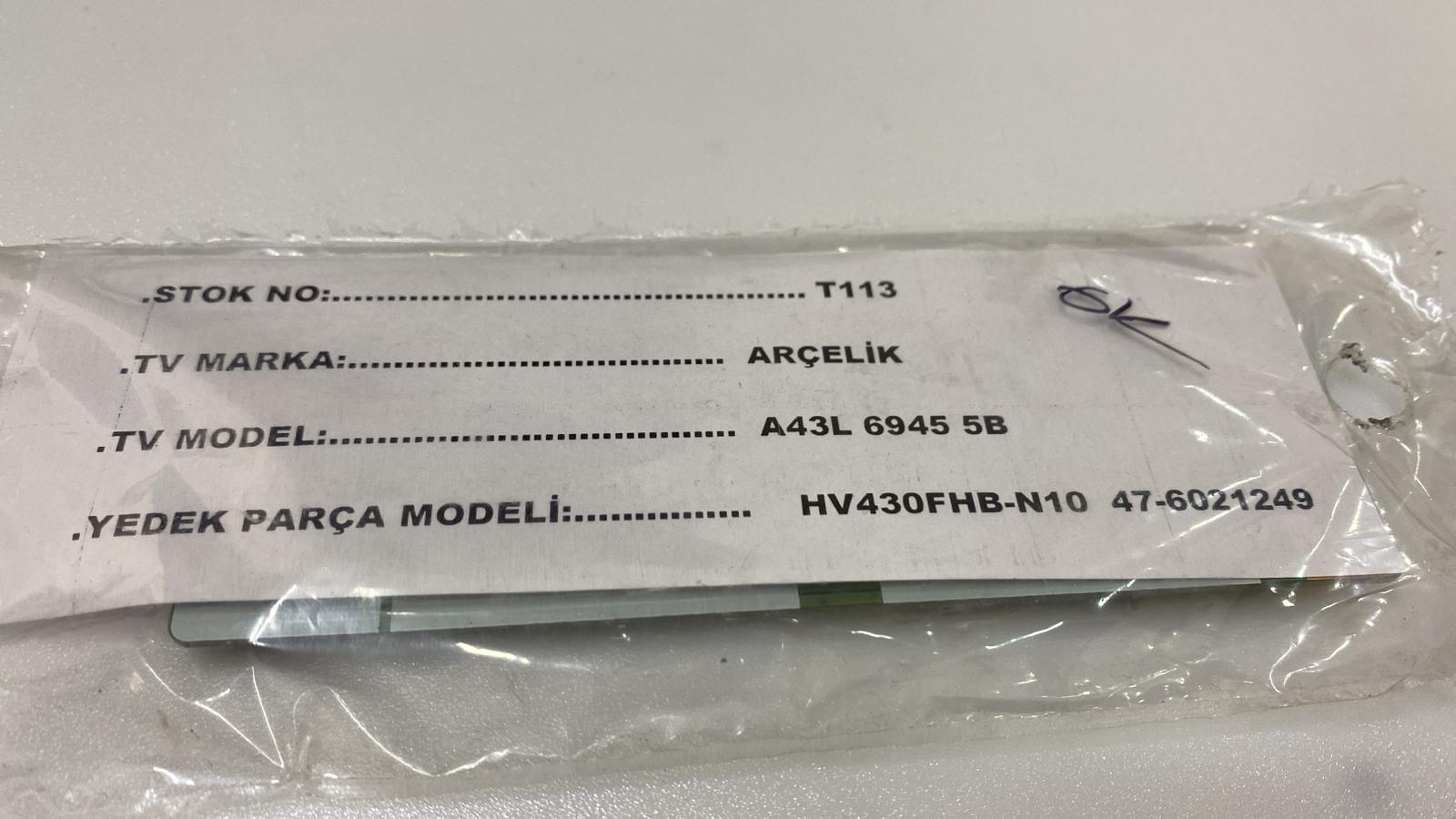 Arçelik A43l 6945 5b Hv430fhb-N10,47-6021249