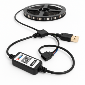 Müzik ve Sese Duyarlı TV Arkası Ambiyans RGB LED Kiti 3 Metre